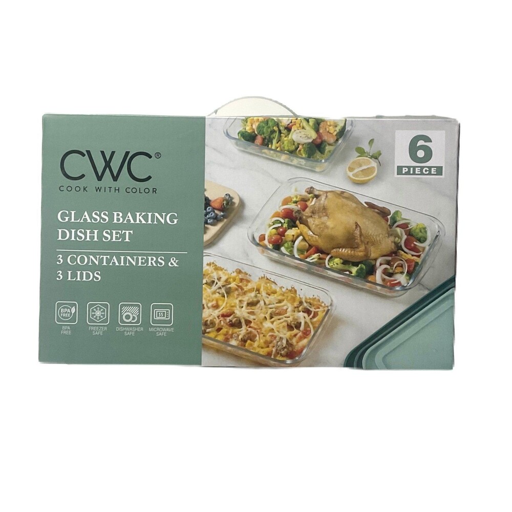 CWC Cook with Color Glass Baking Dish Set (6 Piece)
